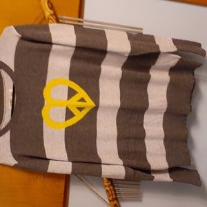 Old navy, peace, gray and white striped sweater  size large so cute!